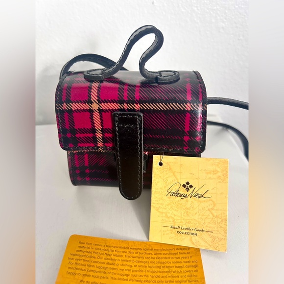 PATRICIA NASH Tartan Beet Mini Bag Crossbody Strap NWT - Picture 1 of 10